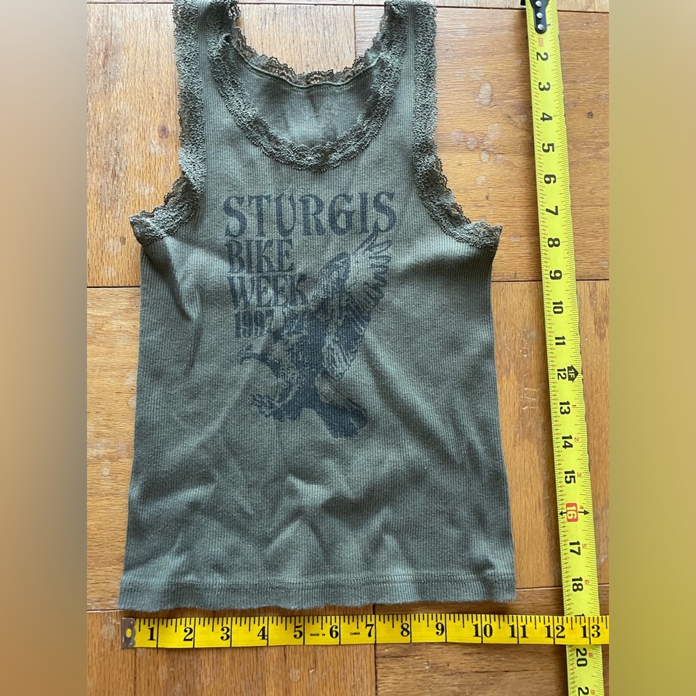 Brandy Melville tank top Charcoal Lace Trim